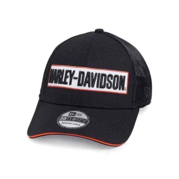 New Harley Davidson Men’s Embroidered 39THIRTY Trucker Cap medium large - Picture 1 of 10